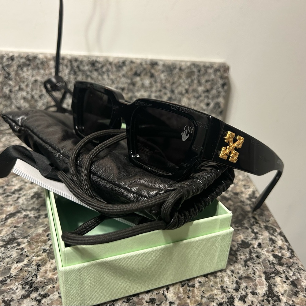 Off-White Black and Gold Sunglasses